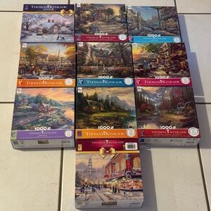 Ceaco Thomas Kinkade Puzzle Lot Collection  - Vibrant Hues
10 Boxes (1000)